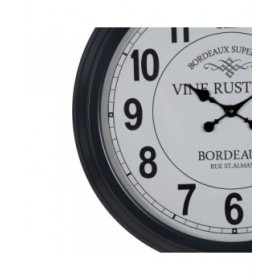Orologio da Parete Bianco Nero Ferro 70 x 70 x 6,5 cm