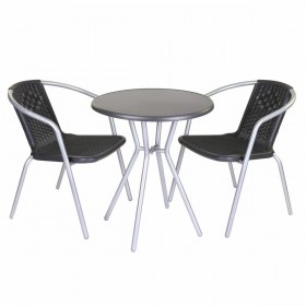 Tavolo aggiuntivo Zoe Nero Grigio Acciaio 60 x 60 x 70 cm