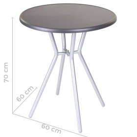 Tavolo aggiuntivo Zoe Nero Grigio Acciaio 60 x 60 x 70 cm