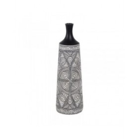 Vaso Bianco Nero Poliresina 19 x 19 x 64 cm