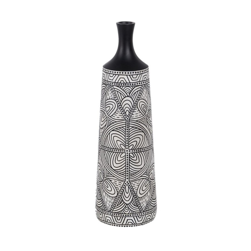 Vaso Bianco Nero Poliresina 19 x 19 x 64 cm