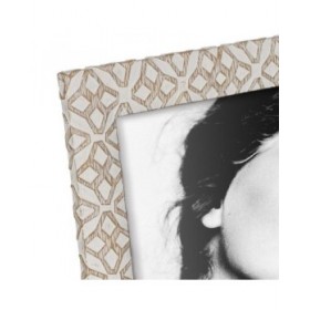 Cornice Portafoto Bianco Beige Poliresina 17,8 x 1,8 x 22,9 cm
