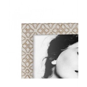 Cornice Portafoto Bianco Beige Poliresina 17,8 x 1,8 x 22,9 cm