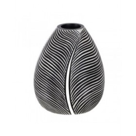 Vaso Bianco Nero Poliresina 17,5 x 17,5 x 20,5 cm