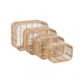 Set di Cesti Naturale Resina 46 x 35 x 23 cm (4 Unità)