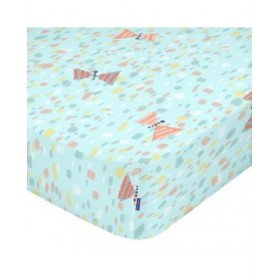 Lenzuolo con angoli HappyFriday MOSHI MOSHI Azzurro Multicolore 60 x 120 x 14 cm