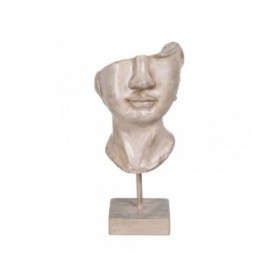 Statua Decorativa Beige Faccia 12,5 x 13,5 x 27,5 cm