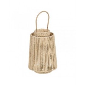 Lanterna Portacandele Lanterna Crema Naturale Metallo Carta Cristallo 23,5 x 23,5 x 35 cm