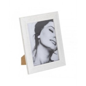 Cornice Portafoto Bianco Grigio Legno Cristallo 20 x 1 x 25 cm