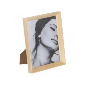 Cornice Portafoto Beige Legno Cristallo 17 x 2,5 x 22 cm
