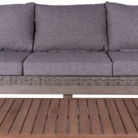 Divano da Giardino Patsy Grigio Alluminio Rattan Legno di acacia 220 x 89 x 64,50 cm