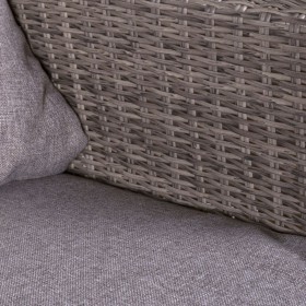 Divano da Giardino Patsy Grigio Alluminio Rattan Legno di acacia 220 x 89 x 64,50 cm