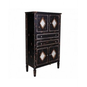Armadio Alexandra House Living Nero Vetro Legno di abete 100 % Metallo Legno MDF 38 x 142 x 80 cm