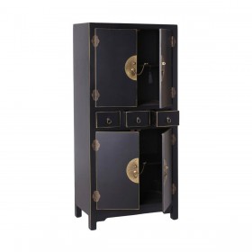 Credenza ORIENTE 63 x 33 x 131 cm Nero Legno