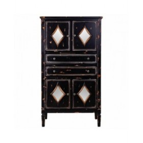 Armadio Alexandra House Living Nero Vetro Legno di abete 100 % Metallo Legno MDF 38 x 142 x 80 cm