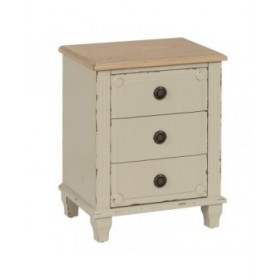Comodino Crema Naturale Legno di abete Legno MDF 48 x 36 x 61 cm