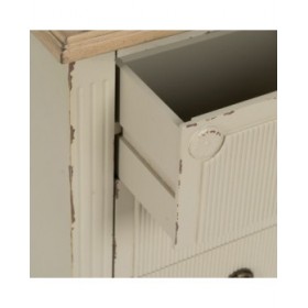 Comodino Crema Naturale Legno di abete Legno MDF 48 x 36 x 61 cm