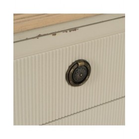 Comodino Crema Naturale Legno di abete Legno MDF 48 x 36 x 61 cm