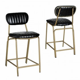 Sgabello 42 x 49 x 88 cm Nero Dorato Metallo Poliuretano