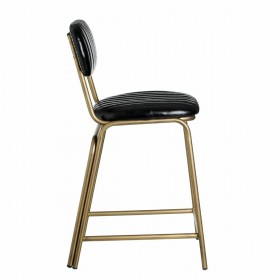 Sgabello 42 x 49 x 88 cm Nero Dorato Metallo Poliuretano