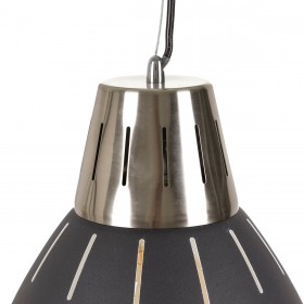 Lampadario Nero Metallo 30 x 30 x 35 cm industriale