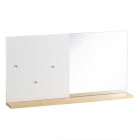 Specchio da parete Bianco Cristallo legno di rovere DMF 50,4 x 7 x 25,4 cm