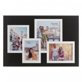 Cornice Portafoto 62 x 1,2 x 42 cm Cristallo Nero Bianco DMF