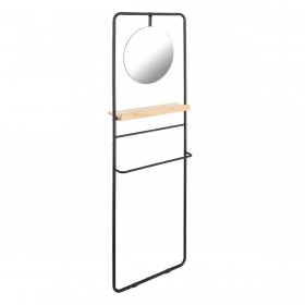 Appendiabiti 56,9 x 15 x 171,9 cm Naturale Nero Metallo Legno industriale