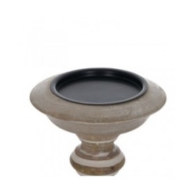 Candelabro Bianco Naturale Ferro Legno di mango 14 x 14 x 45,72 cm