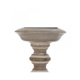 Candelabro Bianco Naturale Ferro Legno di mango 14 x 14 x 45,72 cm