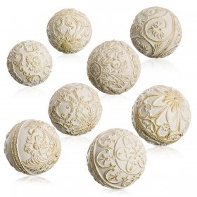 Palle Decorazione Dorato Bianco 10 x 10 x 10 cm (8 Unità)