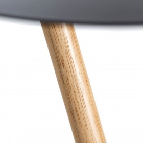 Tavolo aggiuntivo 36 x 36 x 48,6 cm Naturale Nero Metallo Legno
