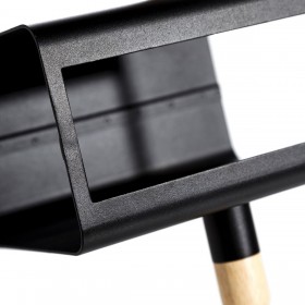 Tavolo aggiuntivo 36 x 36 x 48,6 cm Naturale Nero Metallo Legno