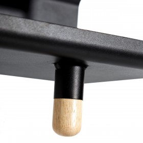 Tavolo aggiuntivo 36 x 36 x 48,6 cm Naturale Nero Metallo Legno