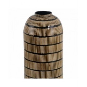 Vaso Nero Beige Bambù 23 x 23 x 50 cm