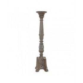 Candelabro Bianco Naturale Ferro Legno di mango 19 x 19 x 68,5 cm