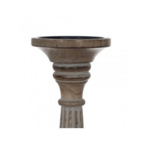 Candelabro Bianco Naturale Ferro Legno di mango 19 x 19 x 68,5 cm
