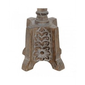 Candelabro Bianco Naturale Ferro Legno di mango 19 x 19 x 68,5 cm