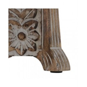 Candelabro Bianco Naturale Ferro Legno di mango 19 x 19 x 68,5 cm