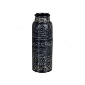 Vaso Nero Alluminio 9 x 9 x 25,5 cm