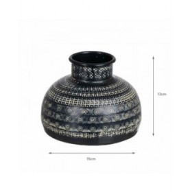 Vaso Nero Alluminio 15 x 15 x 13 cm