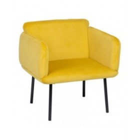 Poltrona Giallo Nero 100 % poliestere 76 x 64 x 77 cm