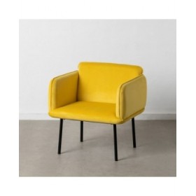 Poltrona Giallo Nero 100 % poliestere 76 x 64 x 77 cm