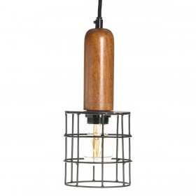 Lampadario 12 x 12 x 27 cm Naturale Dorato Legno Ferro 220 V Legno di mango 240 V