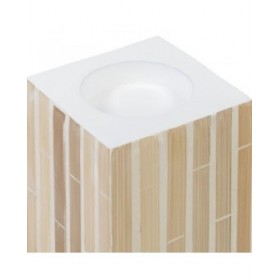 Portacandele Beige Bambù Legno MDF 10,5 x 10,5 x 16 cm
