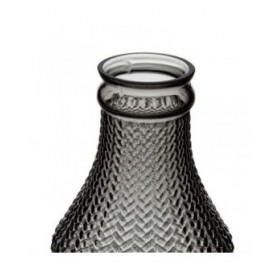 Vaso Grigio Vetro 10 x 10 x 25 cm