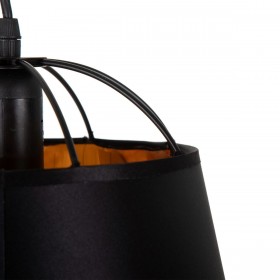 Lampadario Nero Dorato Metallo 30 x 30 x 41 cm