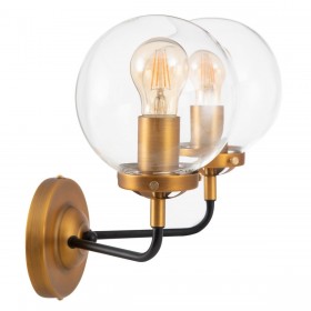 Lampada da Parete 33 x 23,5 x 32,5 cm Cristallo Dorato Metallo