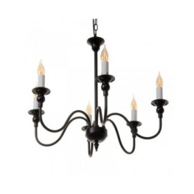 Lampadario Bianco Nero Ferro 40 W 220 V 65 x 65 x 49,5 cm