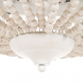 Lampadario Bianco Legno Metallo 220 V 240 V 220-240 V 60 x 60 x 80 cm